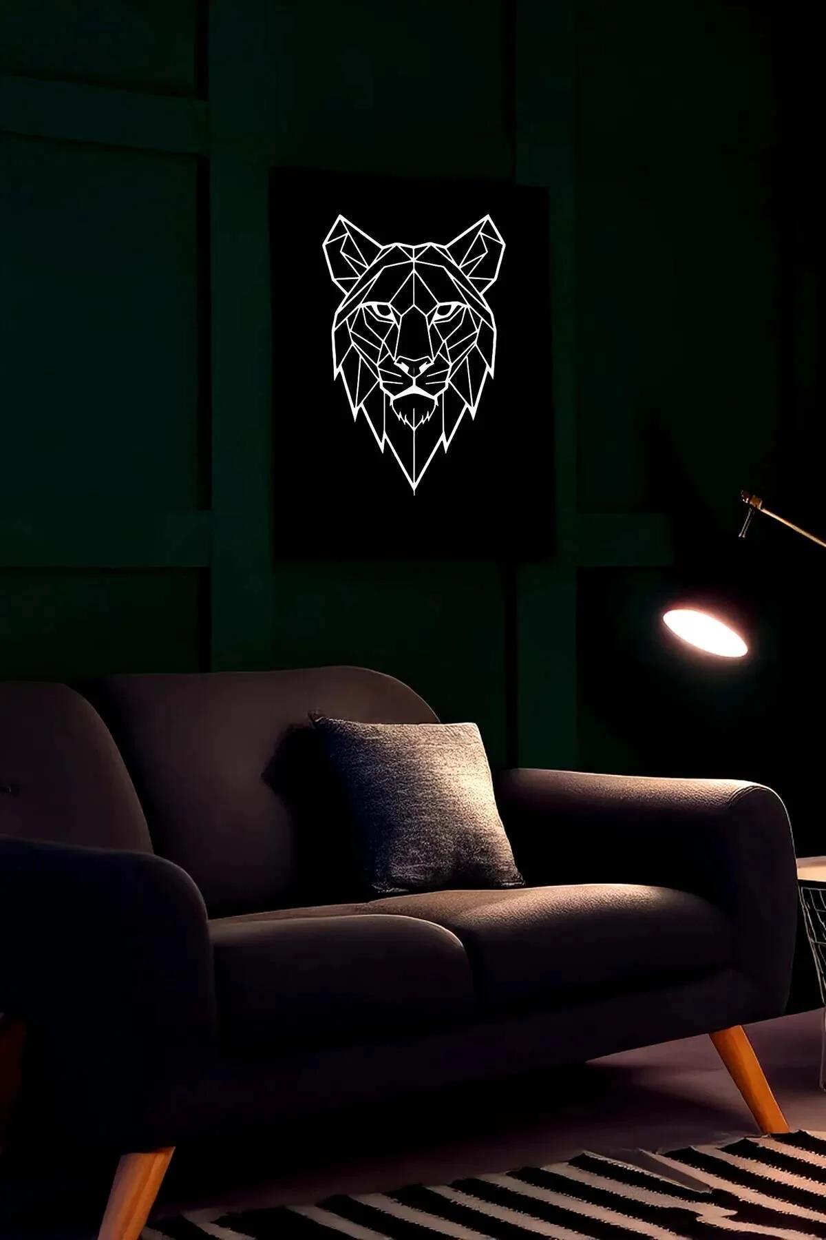Geometric Lion Face Wall Art Decor