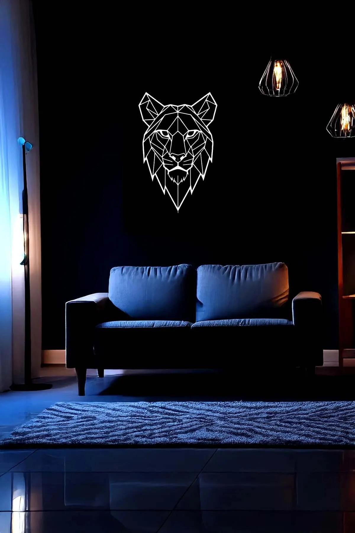 Geometric Lion Face Wall Art Decor