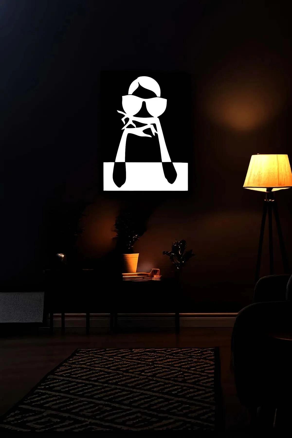 Pop Art Style Reflective Wall Art with Abstract Woman Figure
