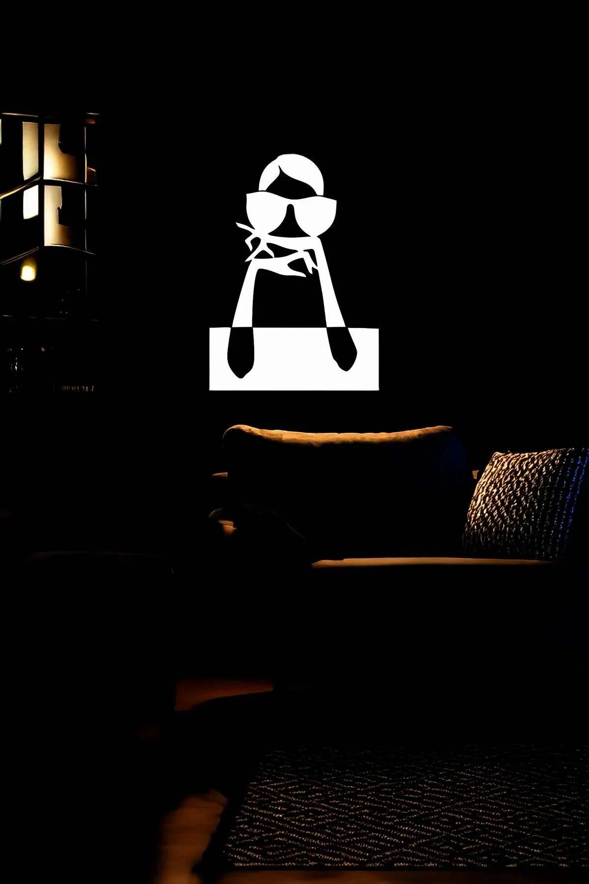 Pop Art Style Reflective Wall Art with Abstract Woman Figure