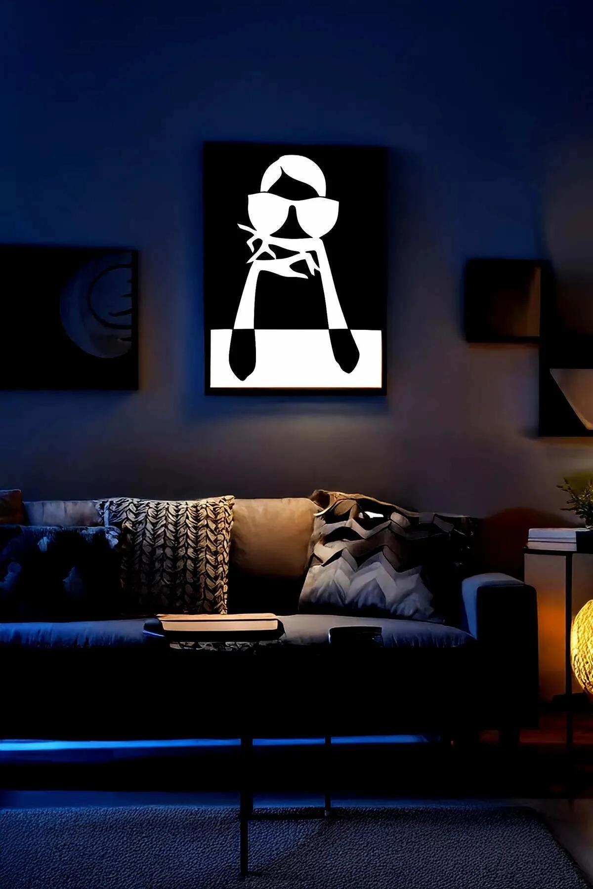 Pop Art Style Reflective Wall Art with Abstract Woman Figure