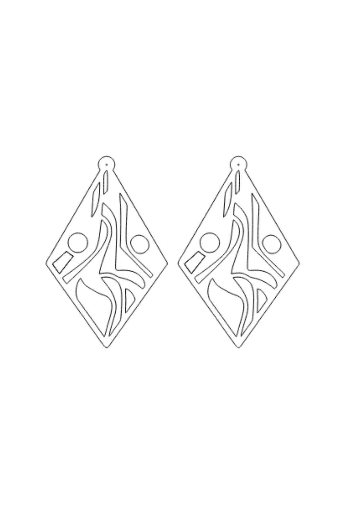 Rainbow Reflective Geometric Cutout Earrings
