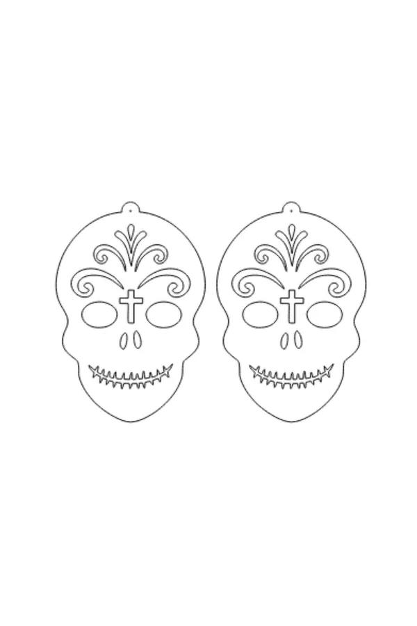 Reflective Sugar Skull Earrings, Laser Cut Novelty