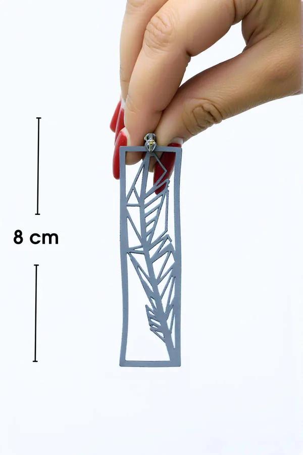 Reflective Feather Drop Earrings, Laser Cut Rectangle
