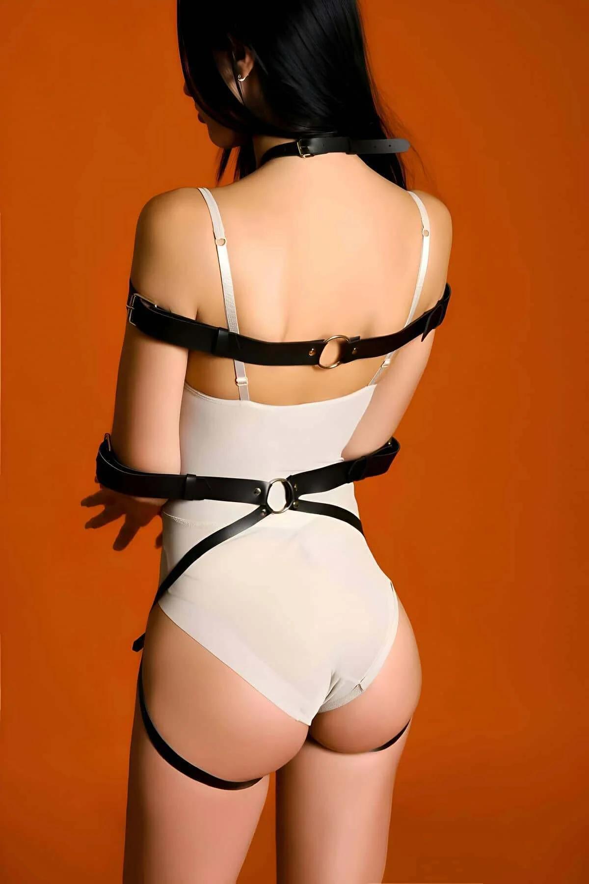 Caged Full Body Harness with Adjustable Waist & Leg Straps