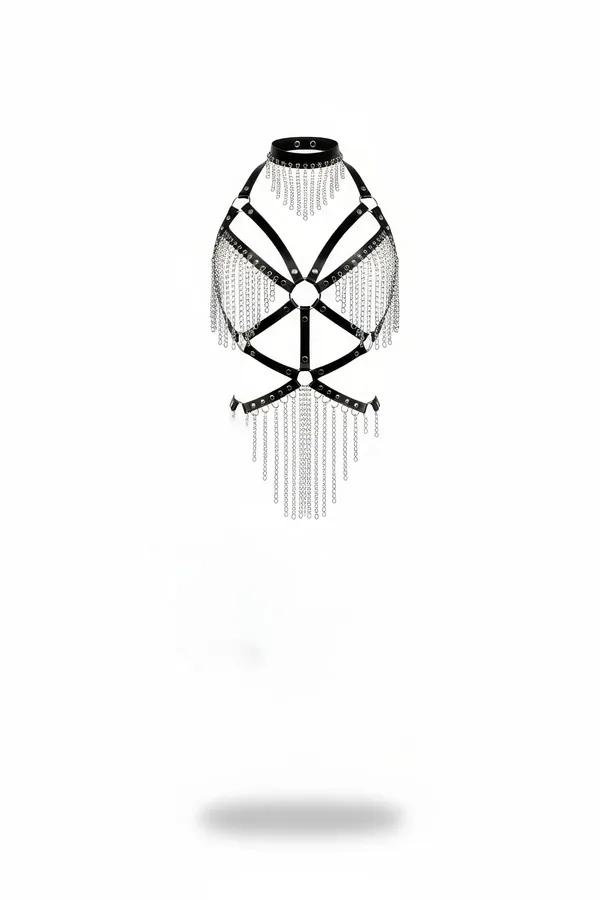 Body Harness with Draped Chain Fringe