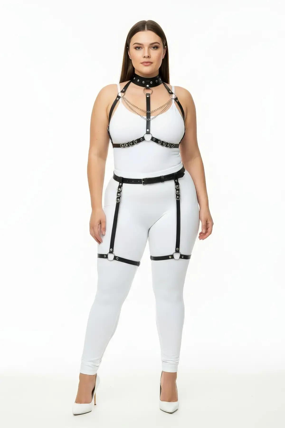 Full Body Harness Set with Choker & Thigh Garter Straps