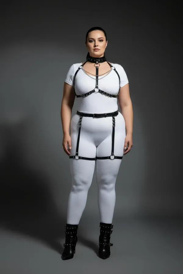 Full Body Harness Set with Choker & Thigh Garter Straps