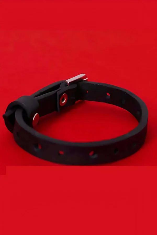 Sleek Faux Leather Bracelet with Buckle