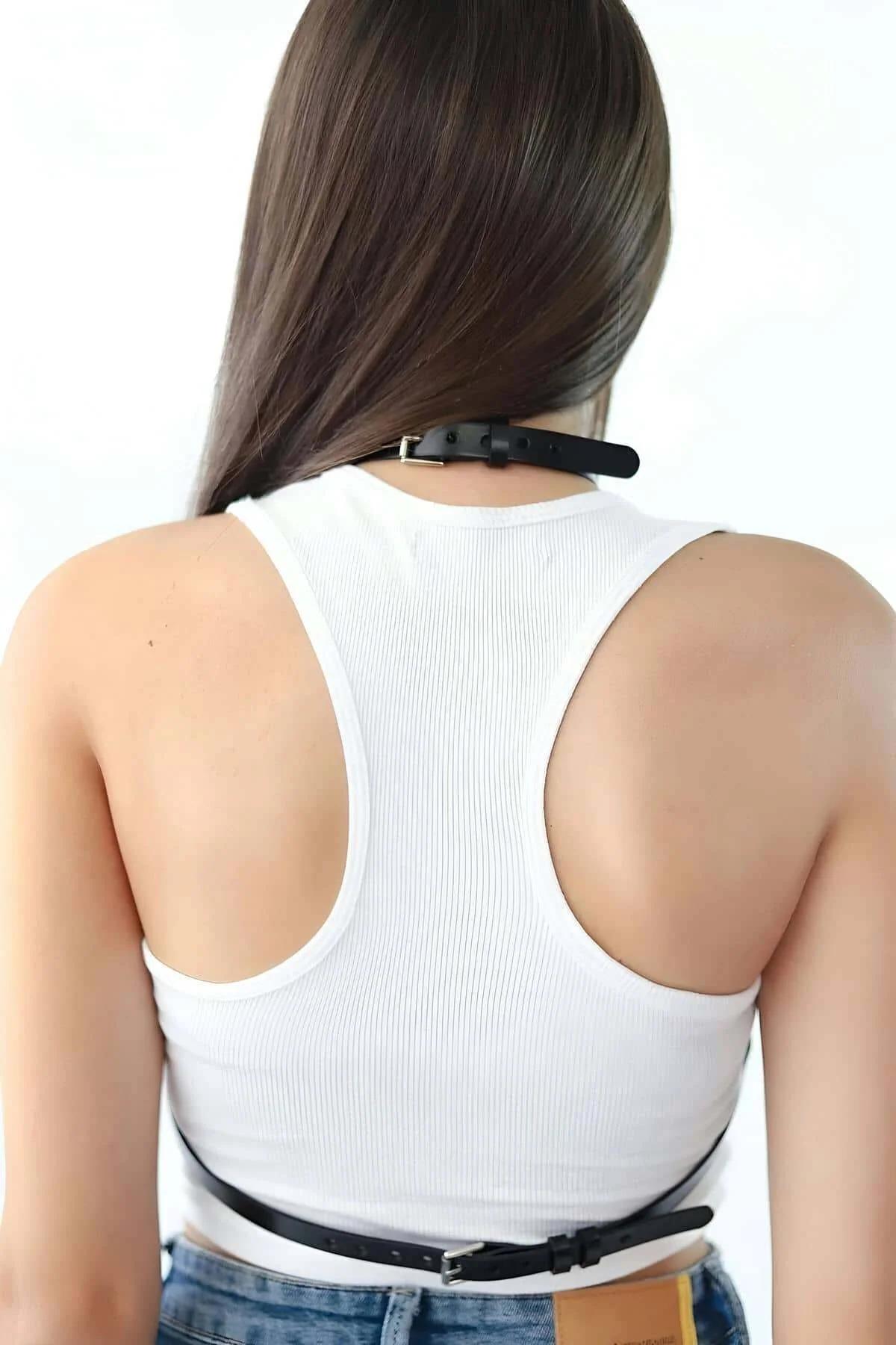 Adjustable Strappy Faux Leather Body Harness