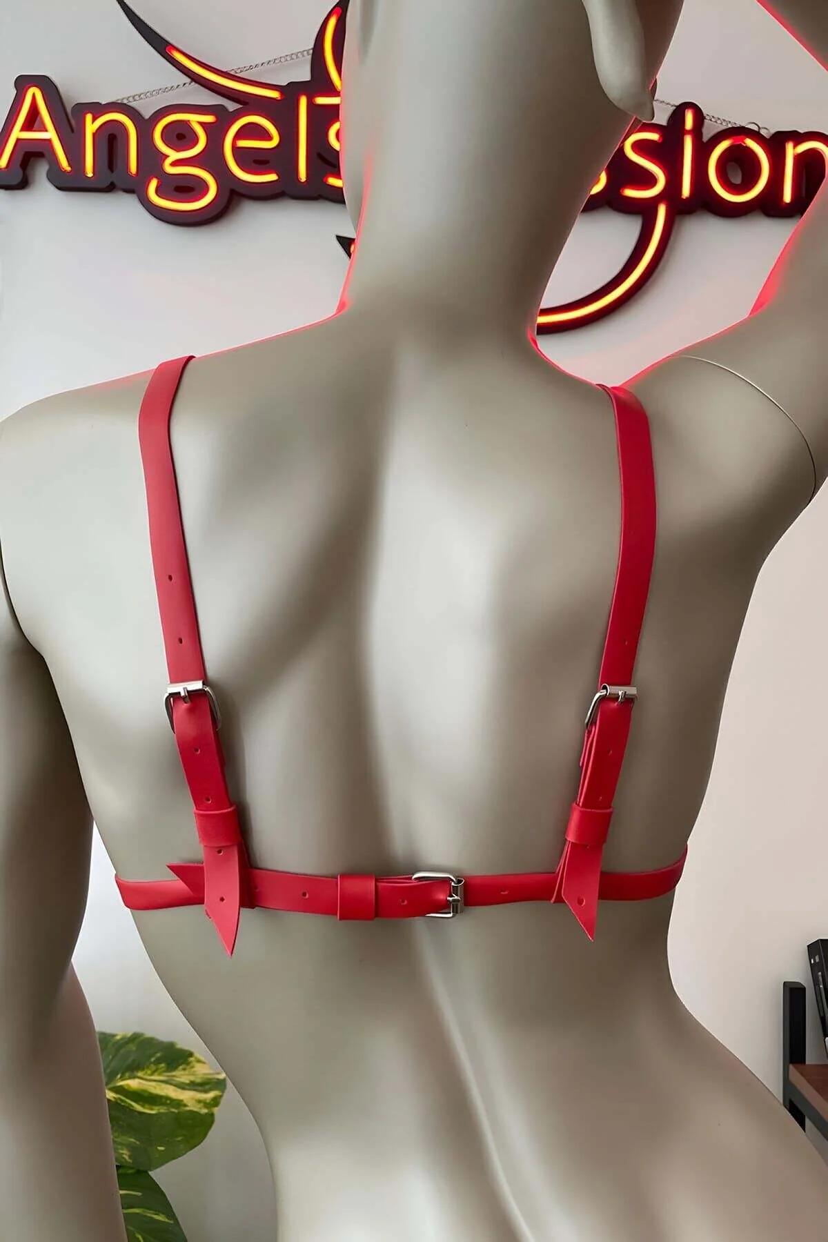 Adjustable Faux Leather Cage Bralette Harness with O-Rings