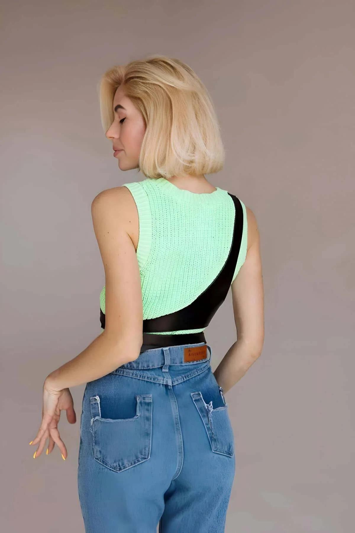 Strappy Faux Leather Chest Harness