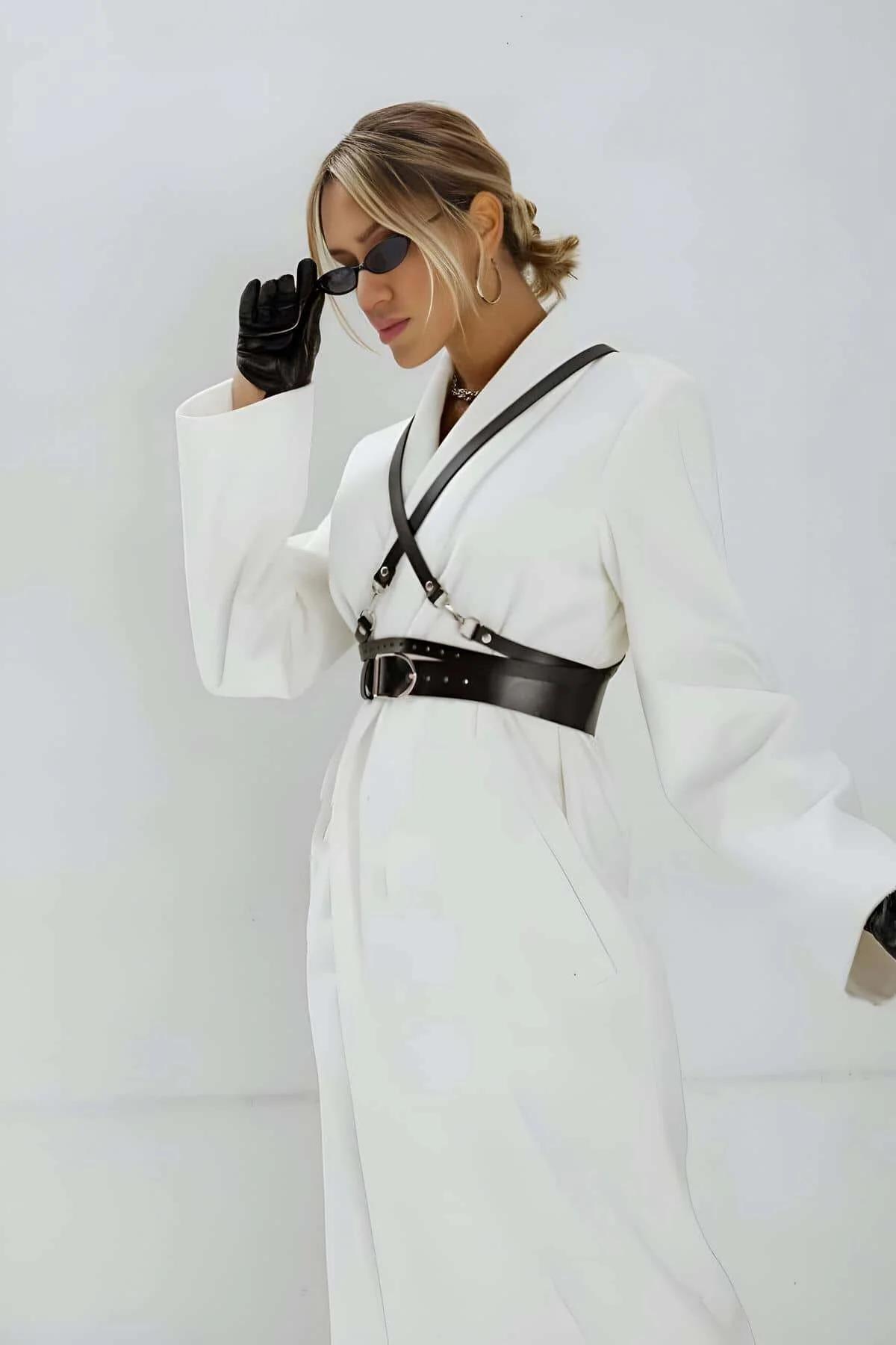Adjustable Faux Leather Waist Harness Belt