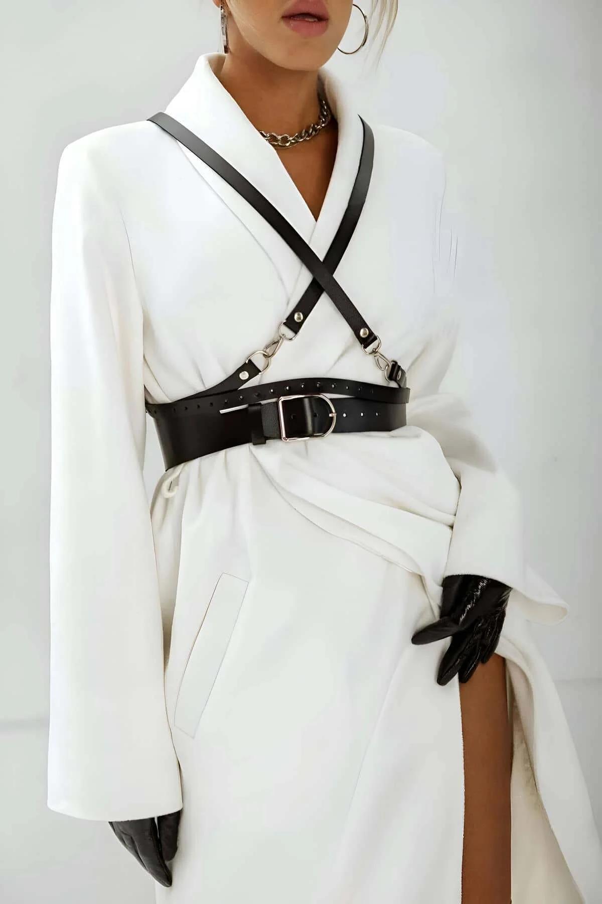 Adjustable Faux Leather Waist Harness Belt