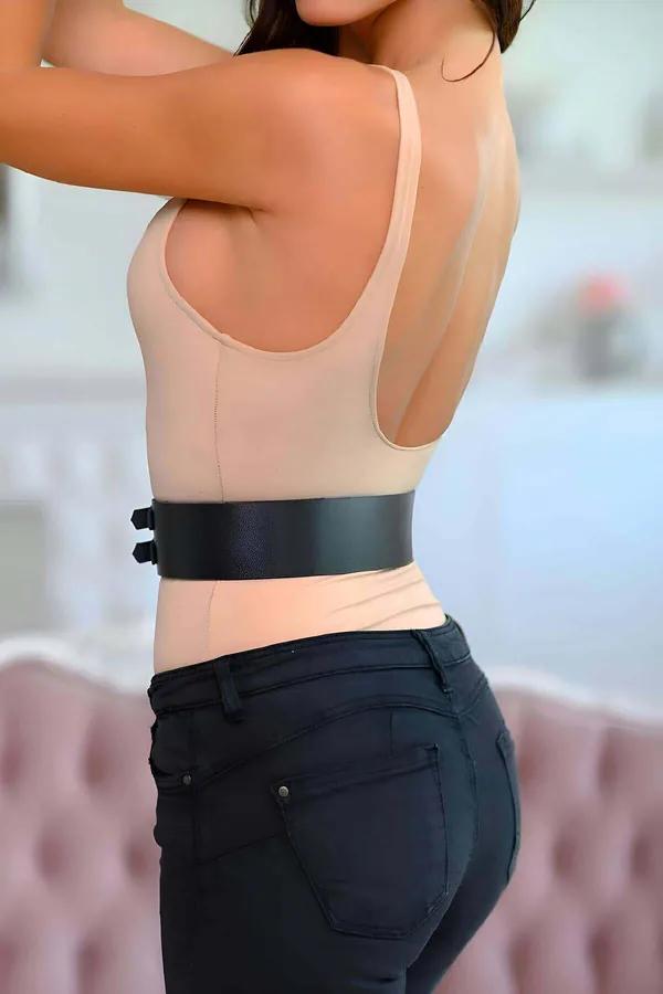 Double Buckle Wide Waist Belt