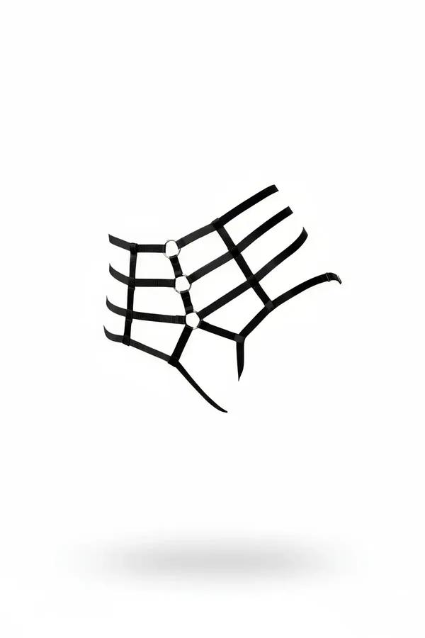 High Waist Thong Harness with O-Ring Details