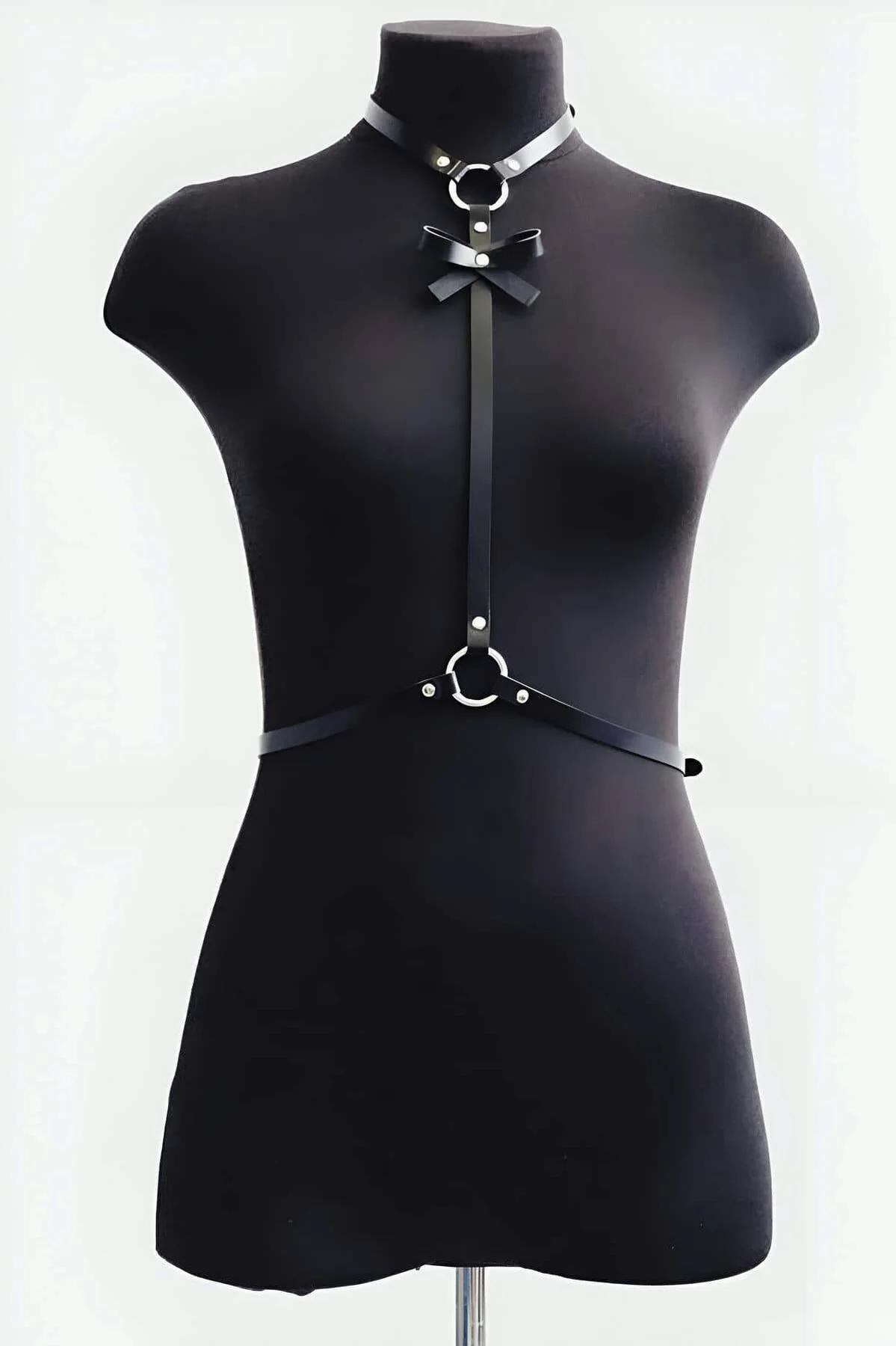 Chest Harness with Bow Detail & Adjustable Waist