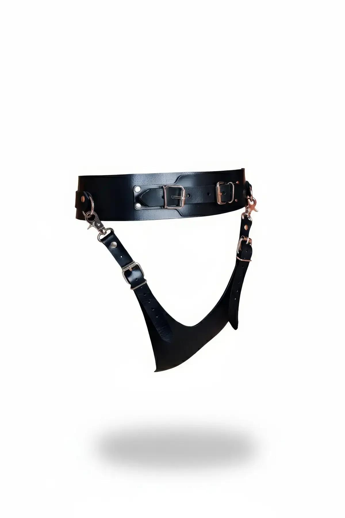 Wide Strap Thong Harness with Adjustable Buckle Belt