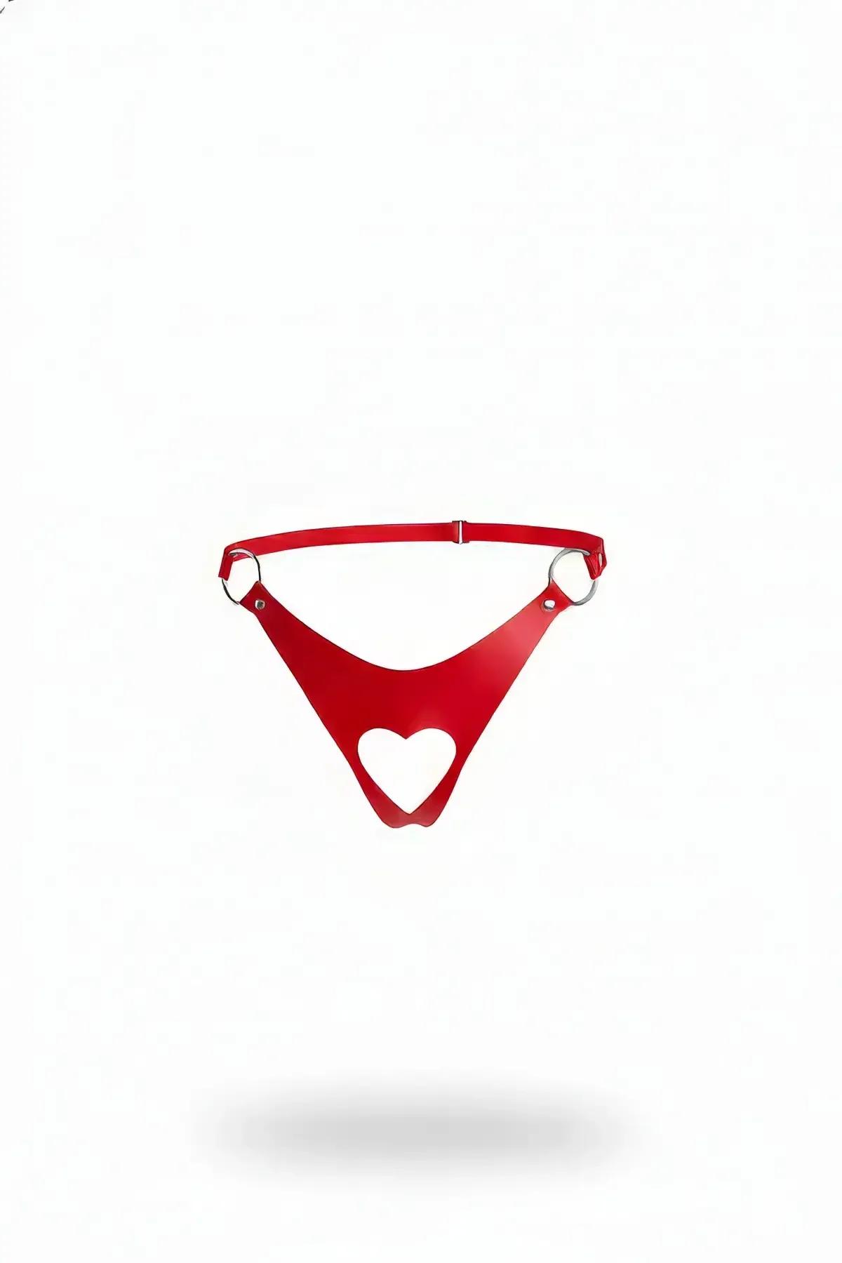 Heart Cutout Thong Harness Panties