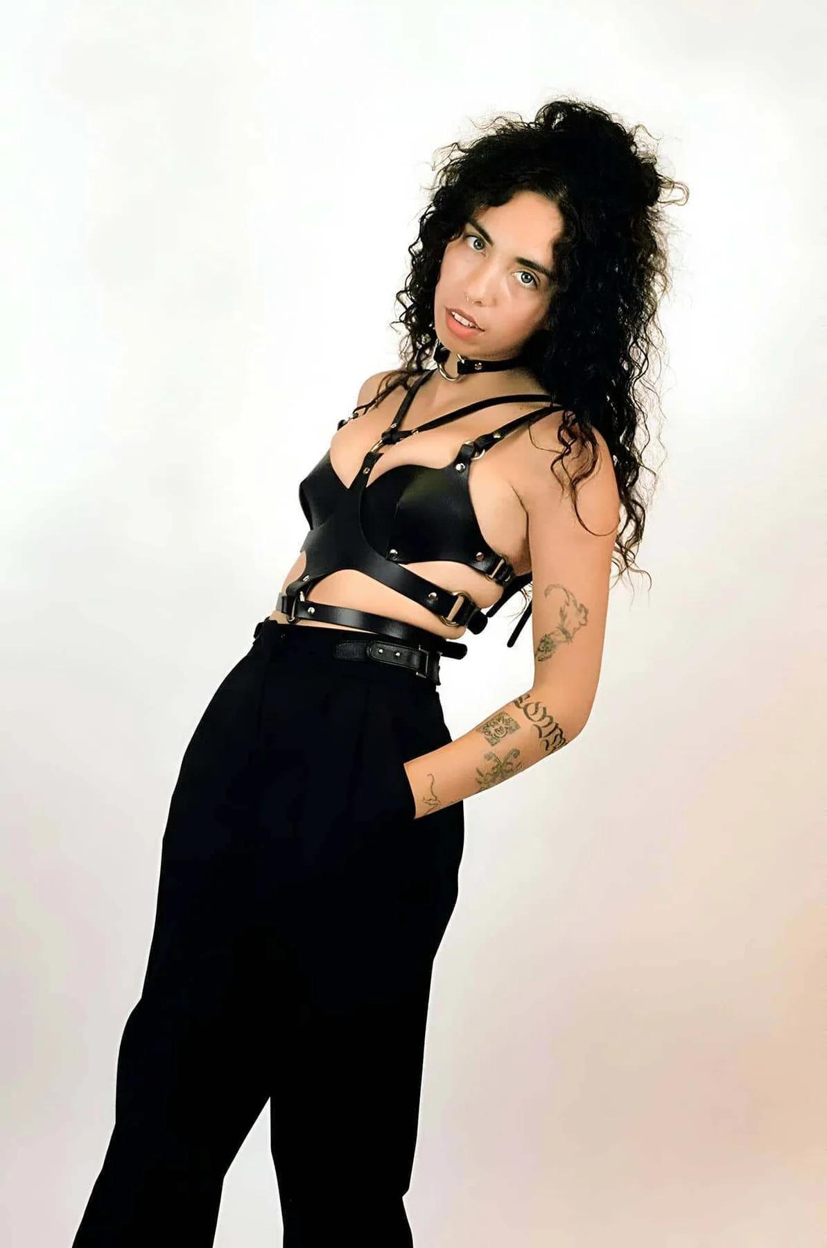 Full Body Harness with O-Ring Choker & Bra Top