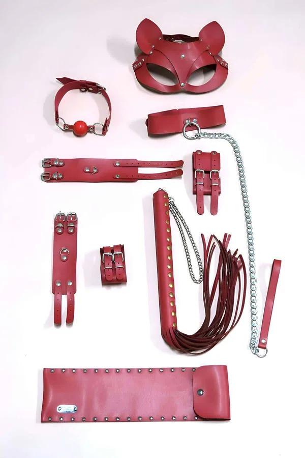Full Ensemble Accessory Set with Cat Mask & Flogger