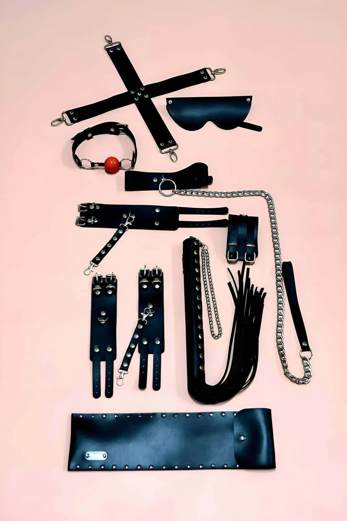7-Piece Faux Leather Accessory & Restraint Set