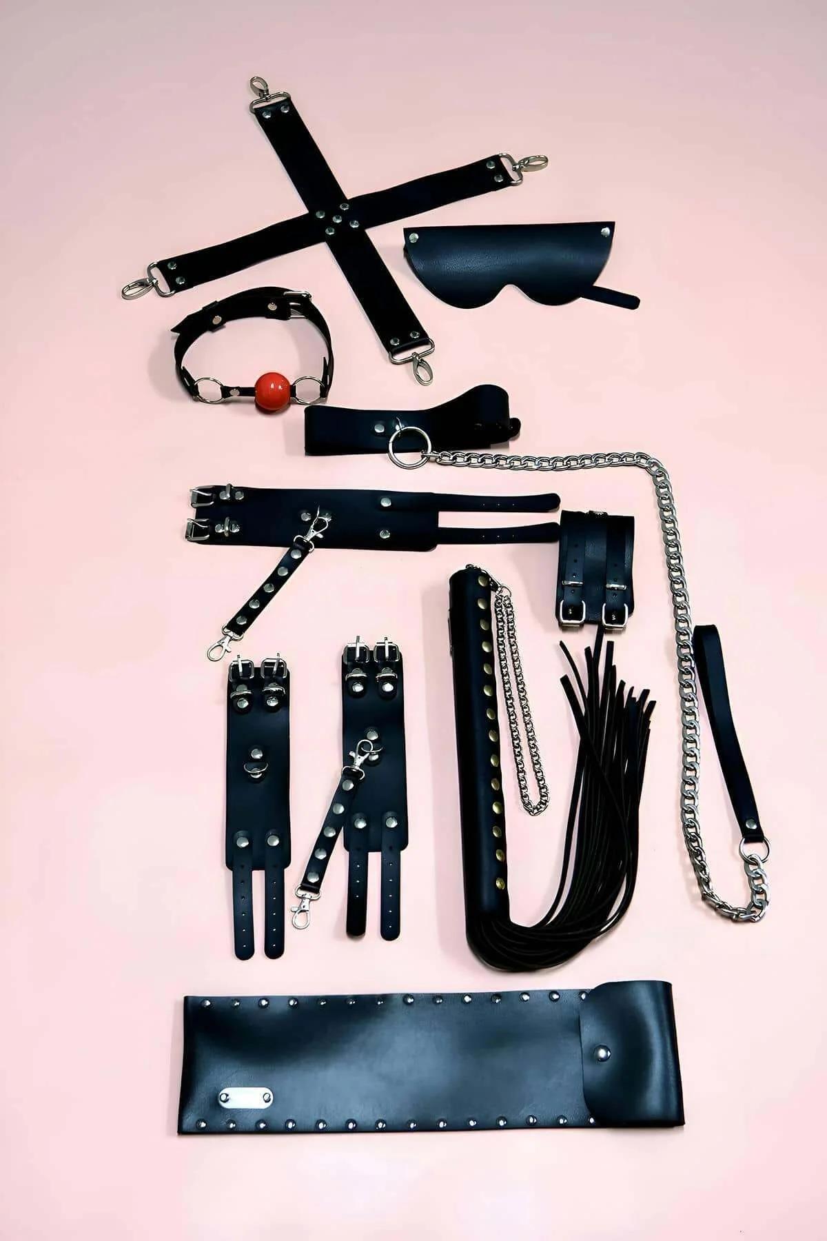 7-Piece Faux Leather Accessory & Restraint Set