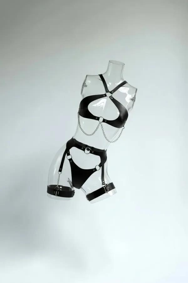 Full Body Harness with Chain Detail and Garter Straps