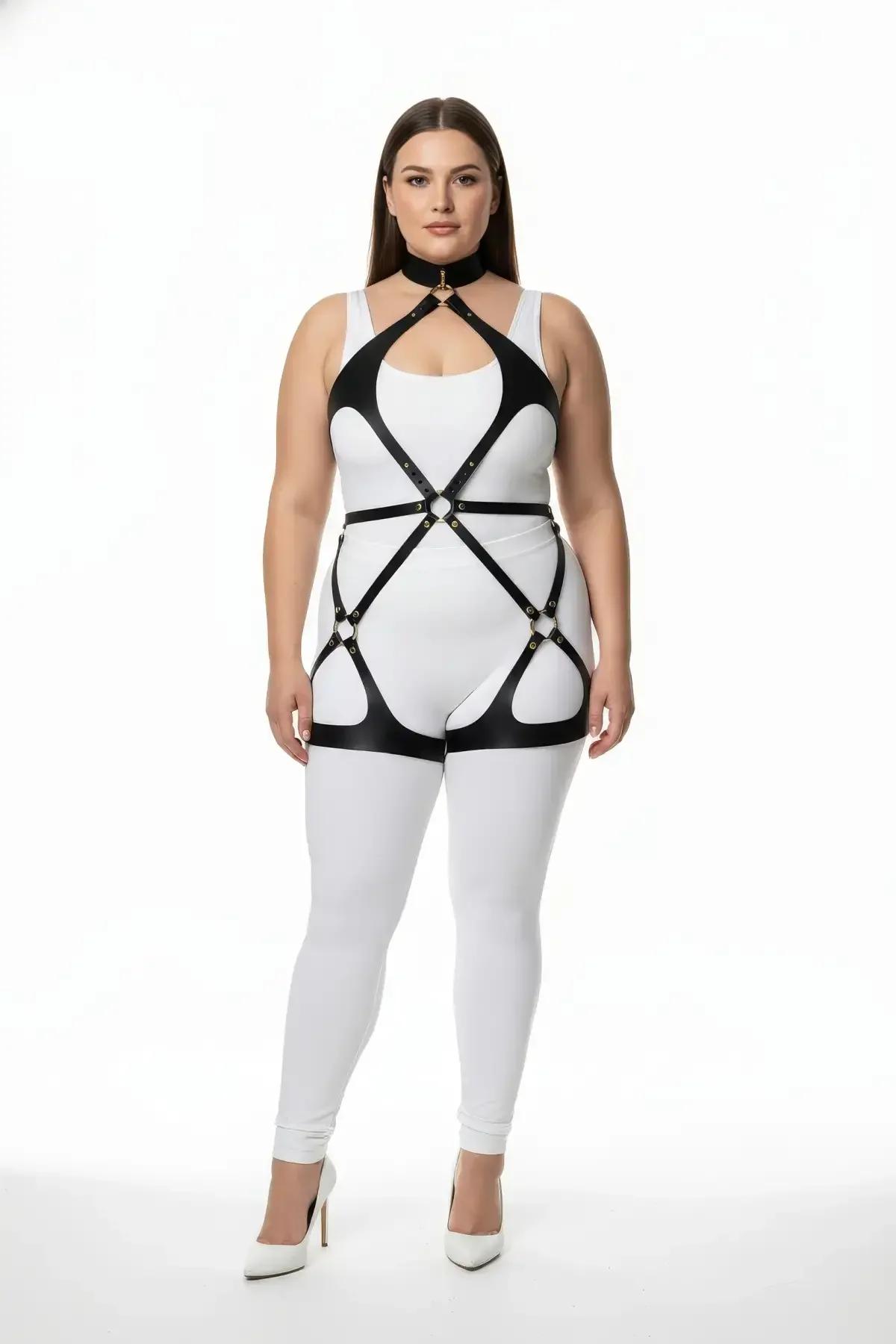 Full Body Harness with Neck Collar and Thigh Straps
