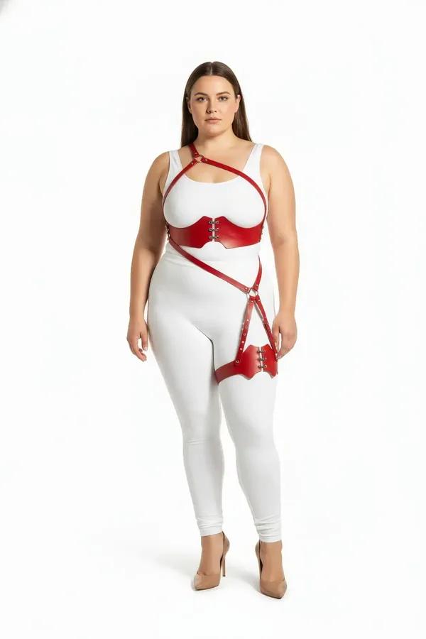 Strappy Body Harness with O-Ring Leg Detail