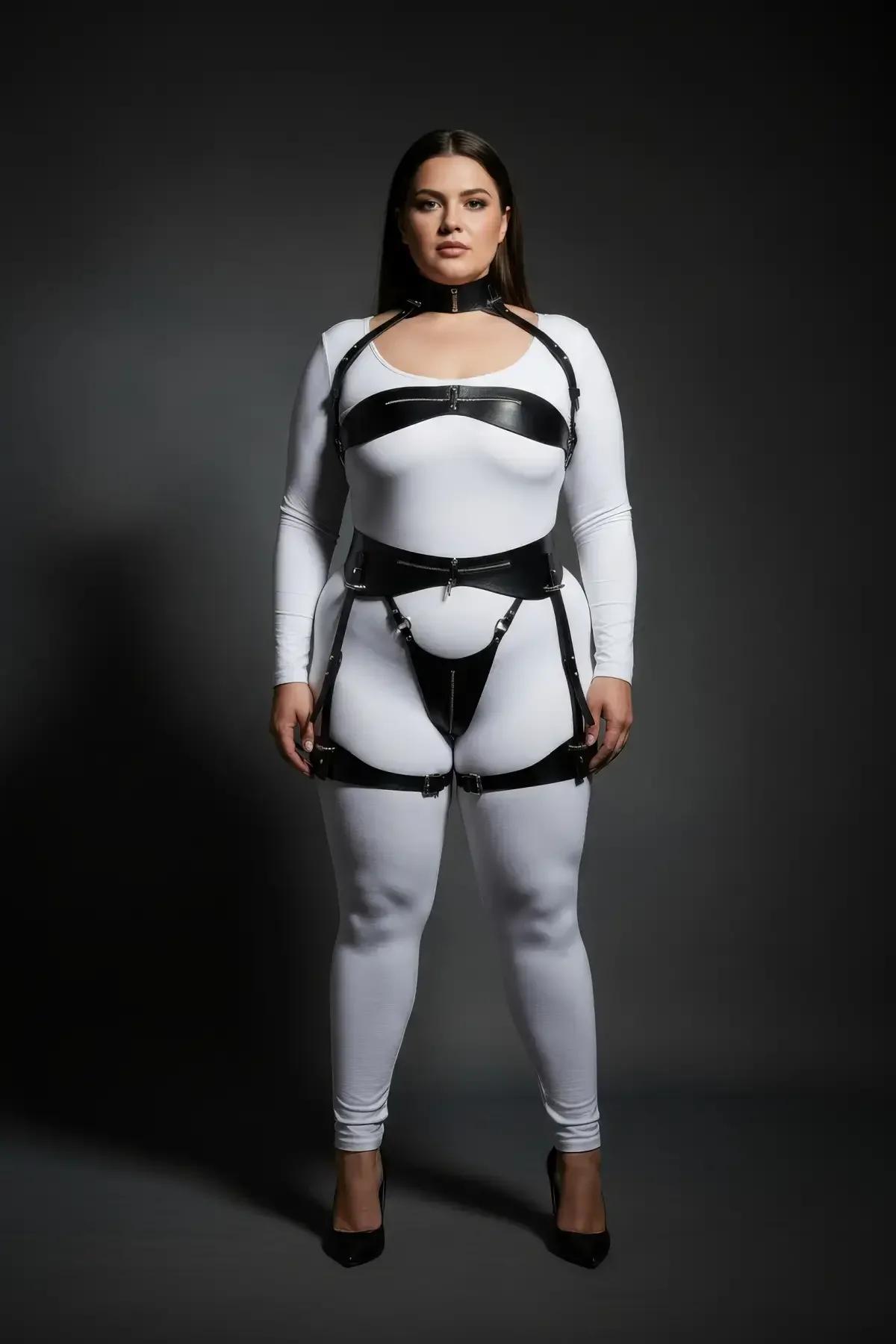 Full Body Harness with Neck Collar & Garter Straps