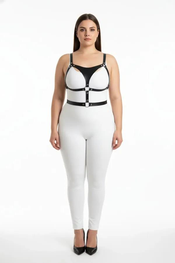 Black Faux Leather Strappy Body Harness
