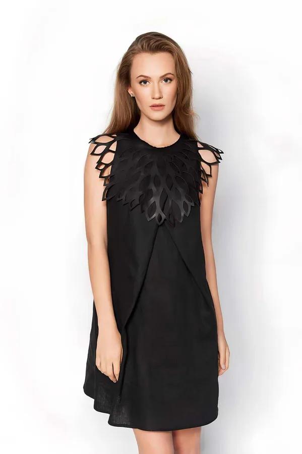 Leaf Cutout Faux Leather Statement Collar Harness