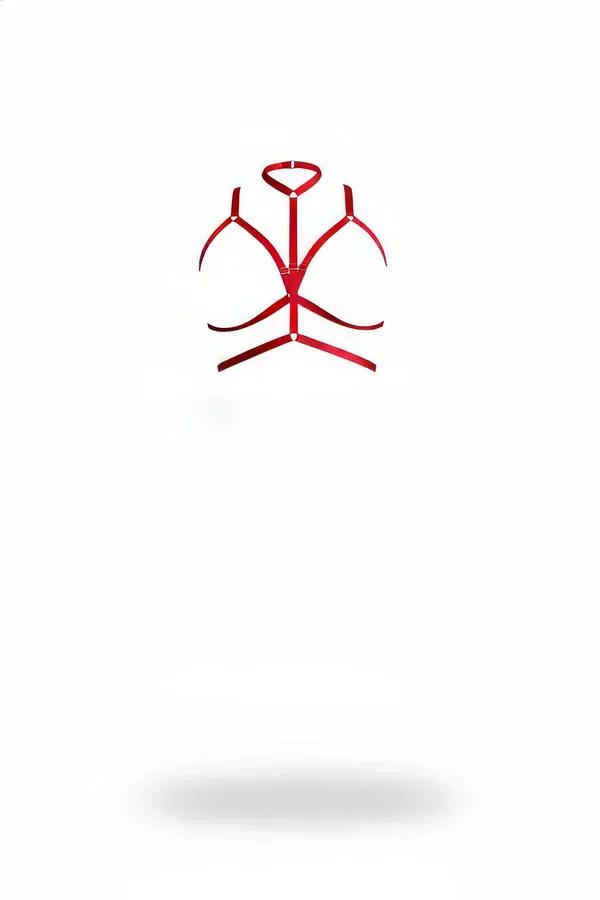 Strappy Red Chest Harness with O-Ring