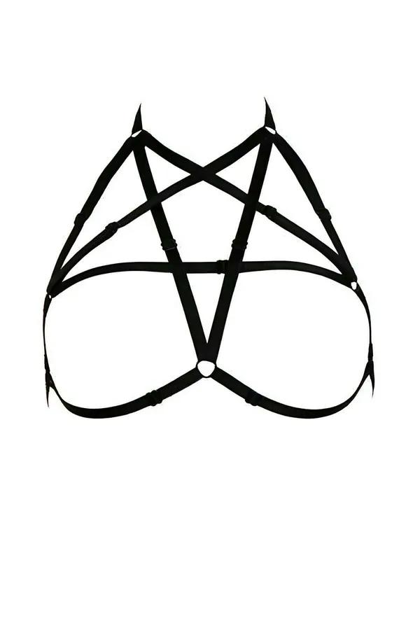 Pentagram Chest Harness with O-Ring Detail