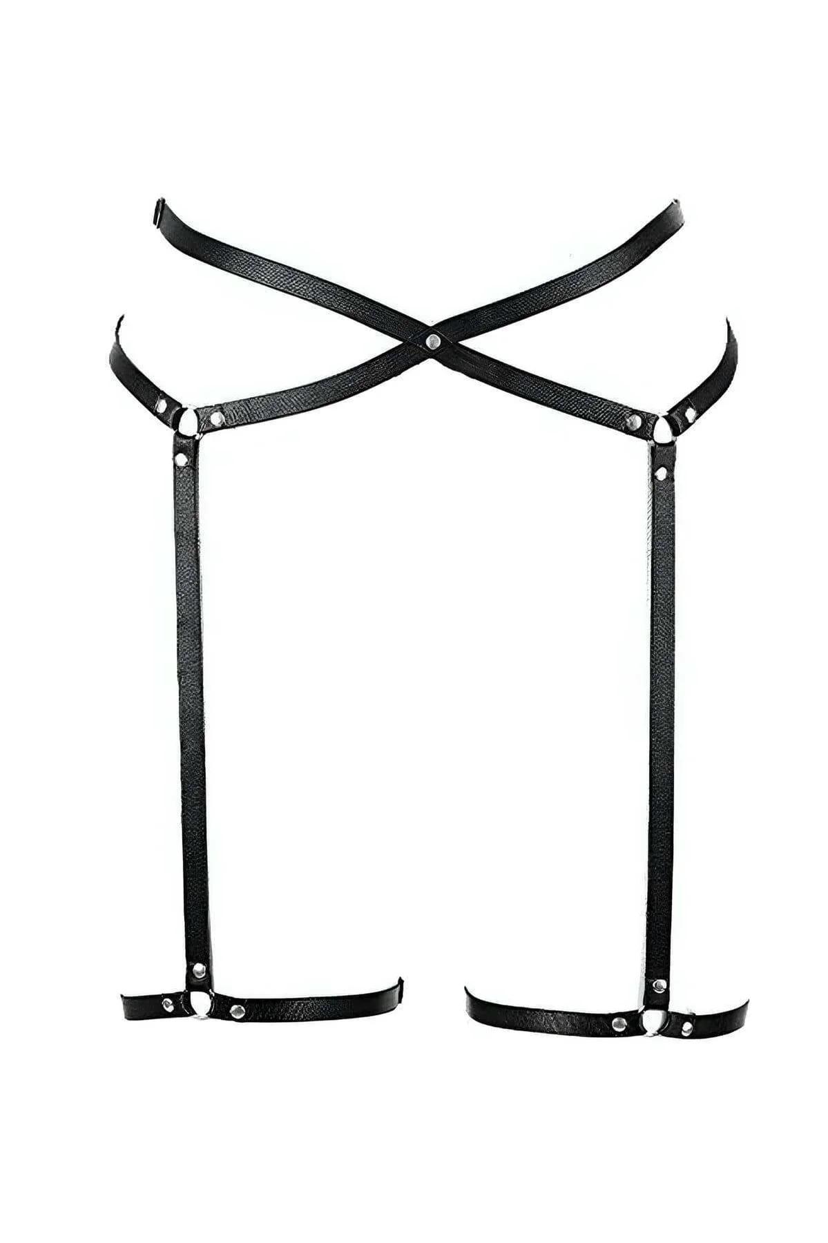 Strappy Faux Leather Garter Harness