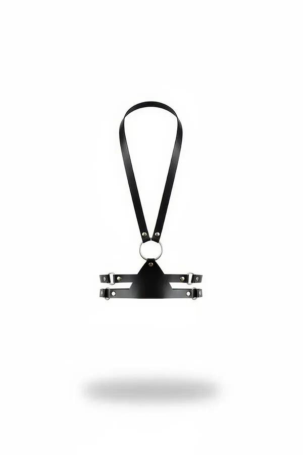 Minimalist Faux Leather O-Ring Chest Harness