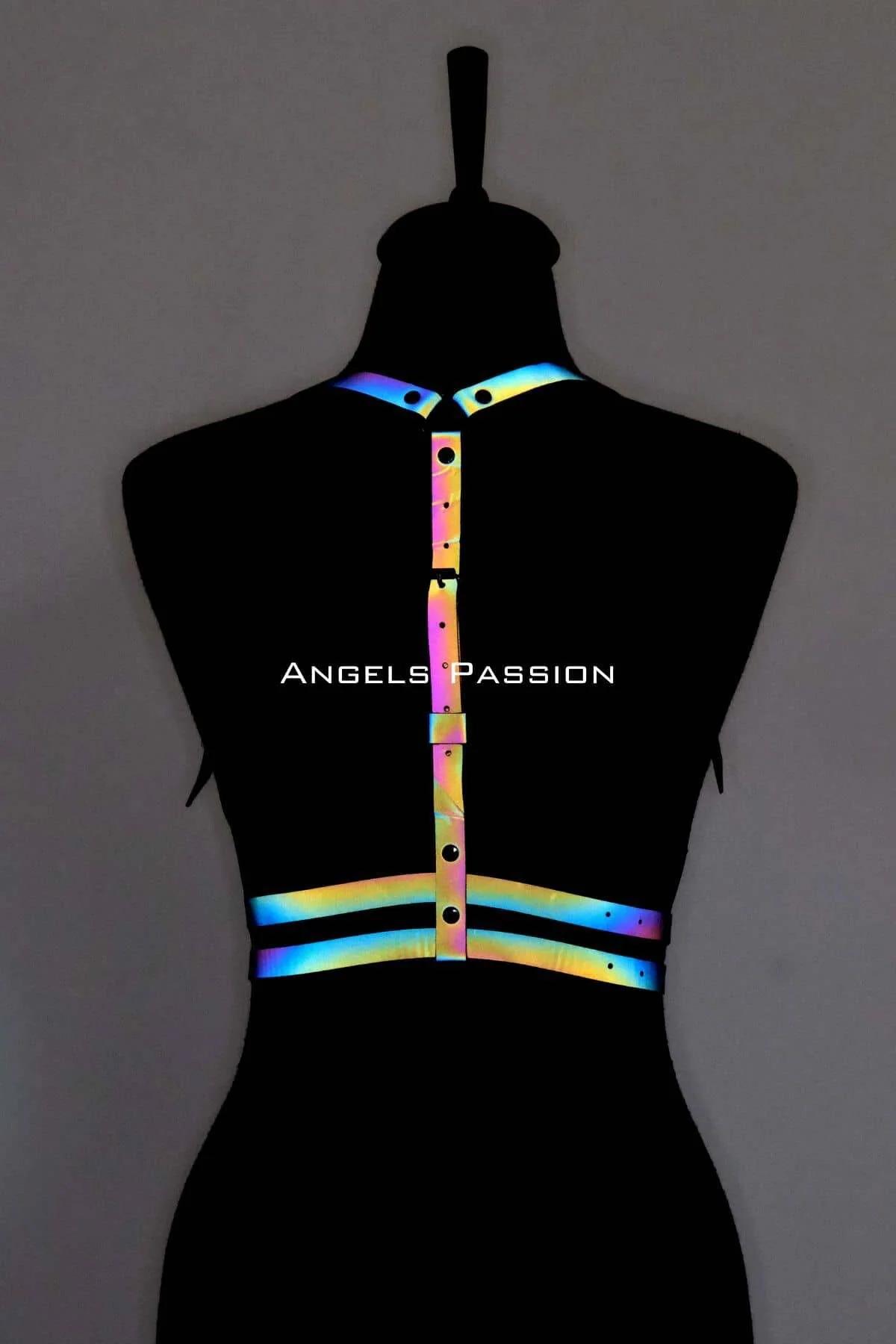 Reflective Rainbow Body Harness with Adjustable Straps