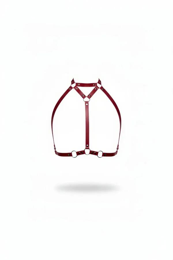 High Collar Chest Harness with O-Ring Accents