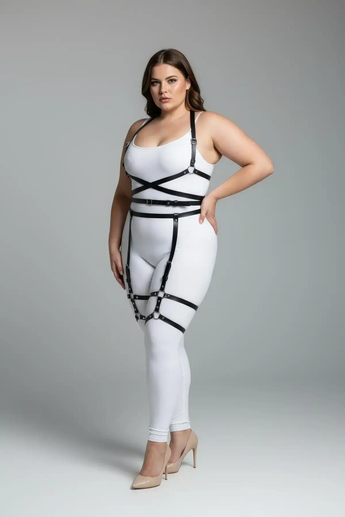 Full Body Harness with Adjustable Straps & Garter