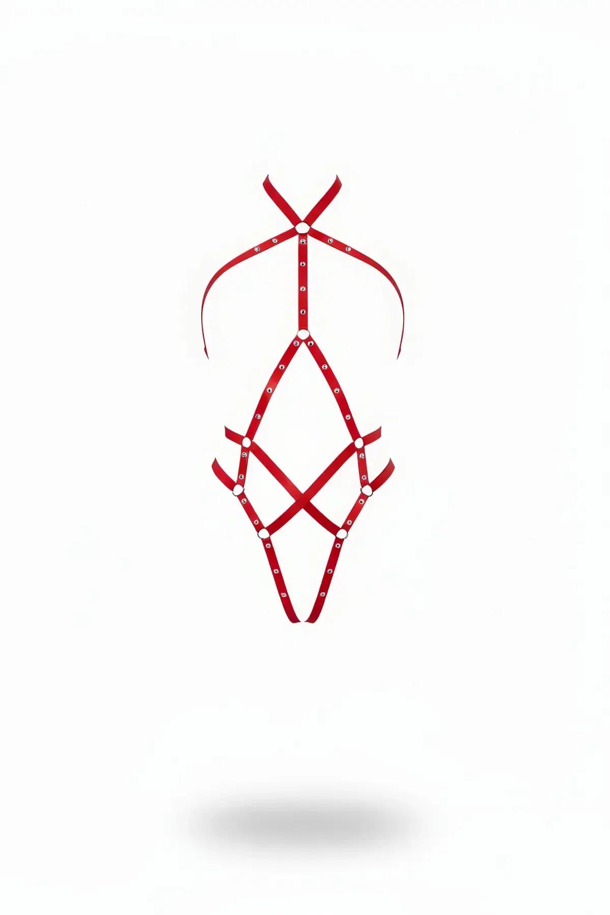 Strappy Body Harness with O-Ring Accents