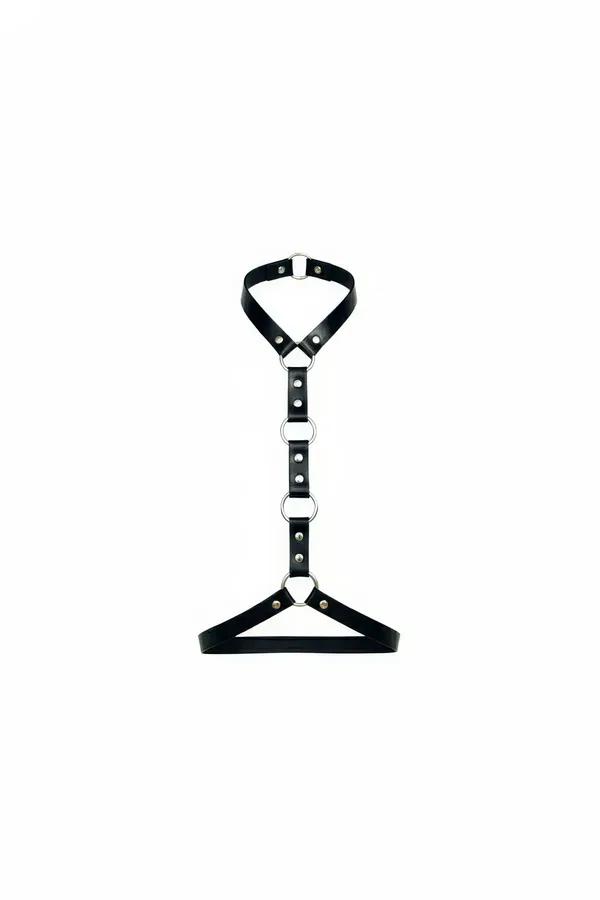 Adjustable O-Ring Faux Leather Choker Harness