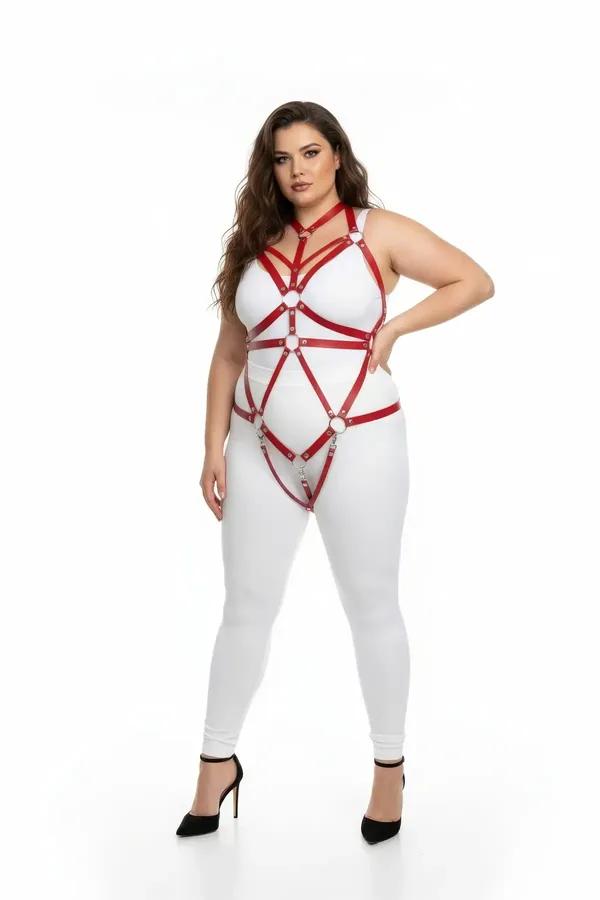 Strappy Body Harness with O-Ring Accents