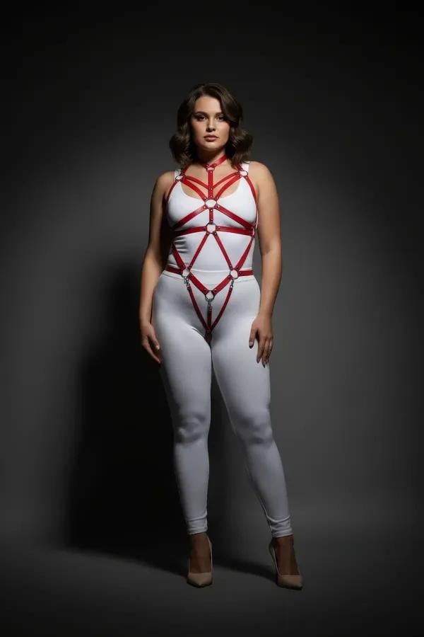 Strappy Body Harness with O-Ring Accents