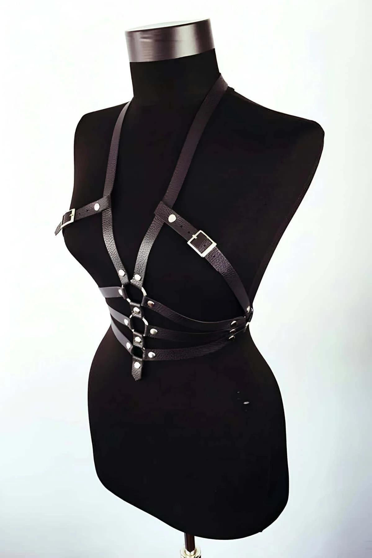 Strappy O-Ring Faux Leather Body Harness