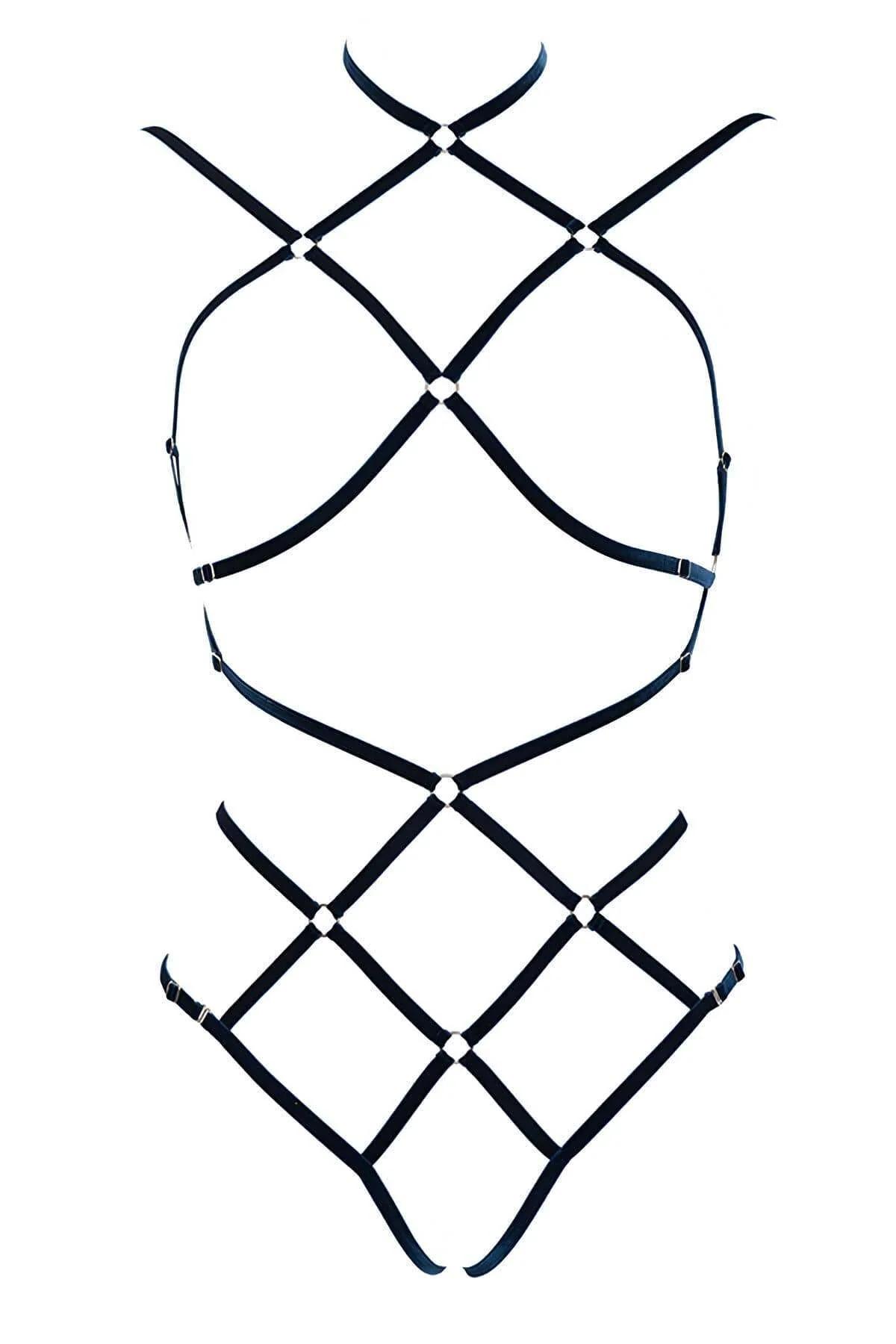 Minimalist Body Harness with Adjustable Straps & O-Rings