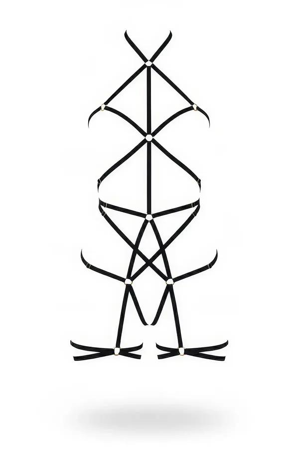 Strappy Cage Body Harness with O-Rings