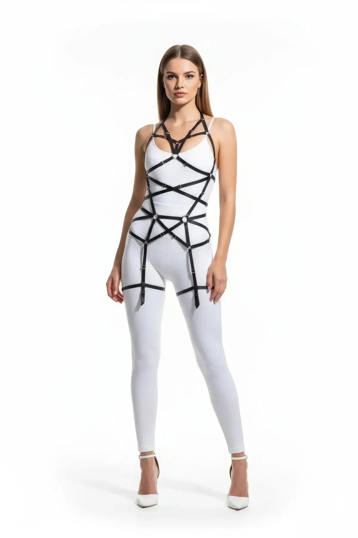 Strappy Body Harness with O-Ring Detail