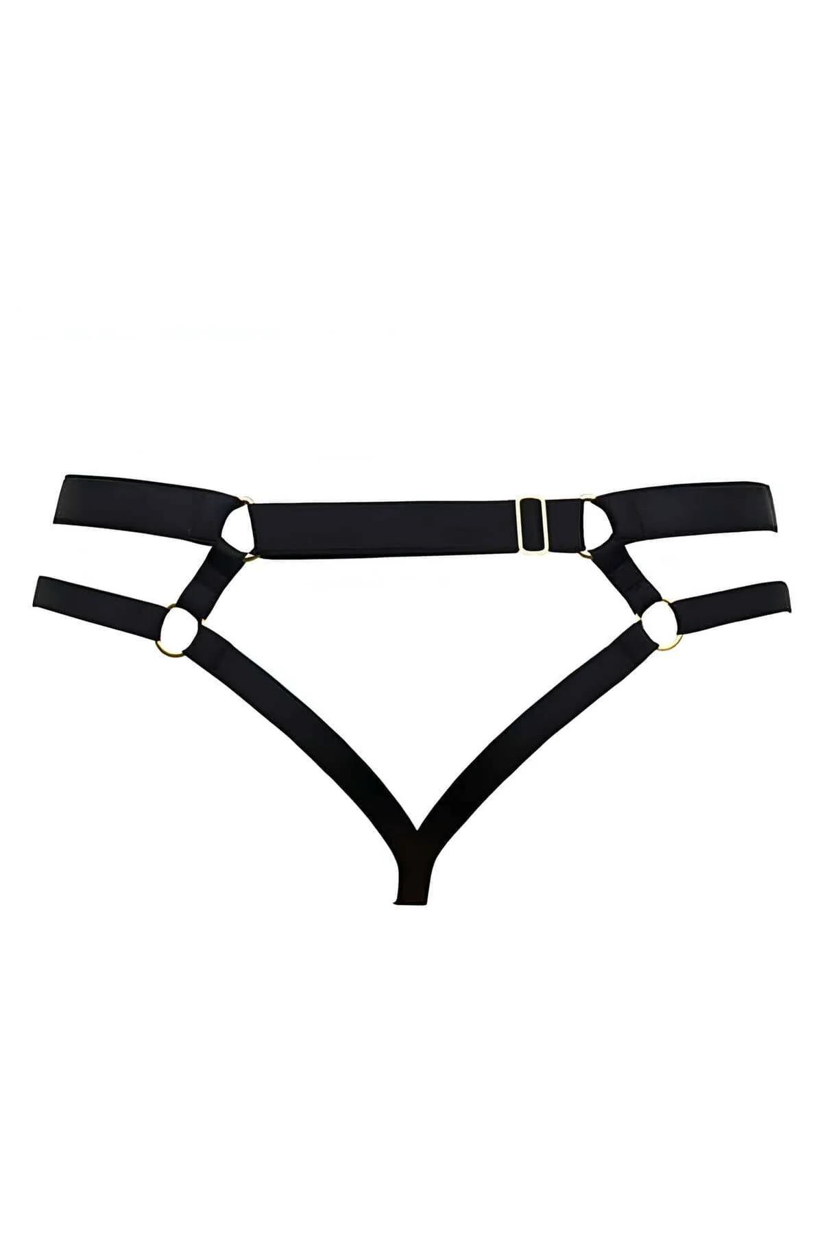 Strappy Thong Harness with O-Ring Detail