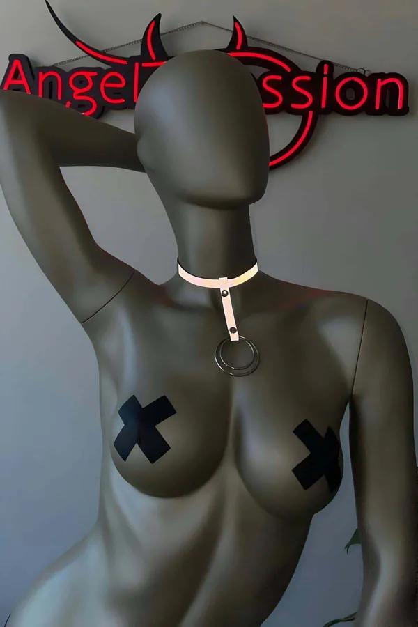 Reflective Choker Harness with O-Ring & Drop Strap